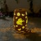 Glitzhome® 18.5" Yellow Iron Cutout Lemon Pattern Solar LED Garden Stool